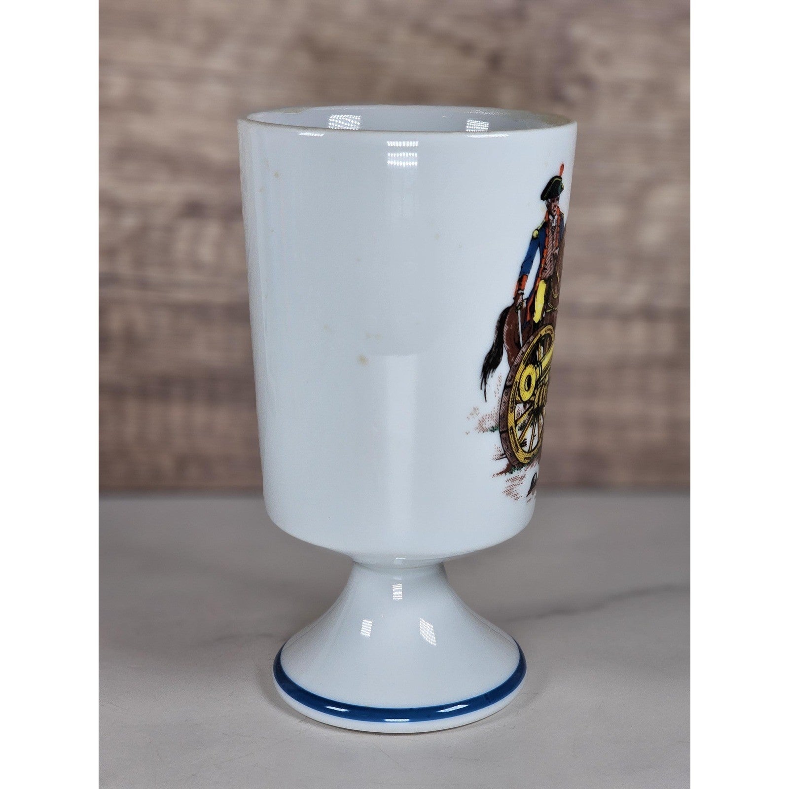 Vintage Fred Roberts Colonial Soldiers Mug Revolutionary War Pedestal Cup