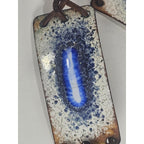 Vintage Leather Tie Belt Enamel Feather Boho Braided
