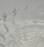 Fostoria American Cubist 3-Footed Clear Pressed Glass Bowl