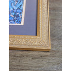 Vintage Framed Iris Art Print | Les Irises Floral Wall Art | 16x14 Gold Frame
