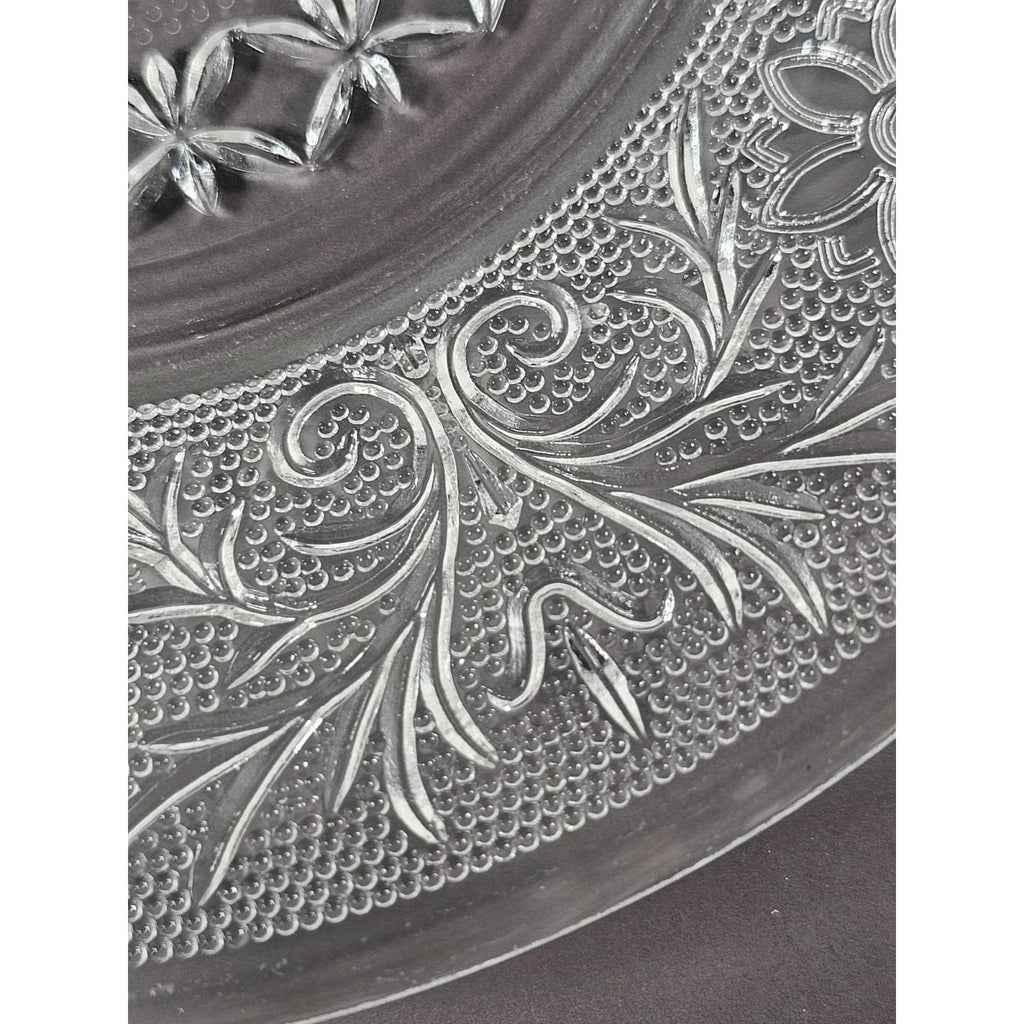 Anchor Hocking Sandwich Glass Salad Plates Set of 4 7.25" Floral