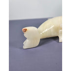 Hand Carved Onyx Dolphin Figurine Natural Stone Dolphin Statue Ocean Decor