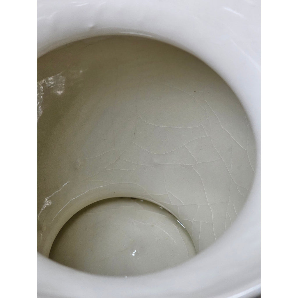Vintage White Crackle Glaze Vase 12.5in Farmhouse Display