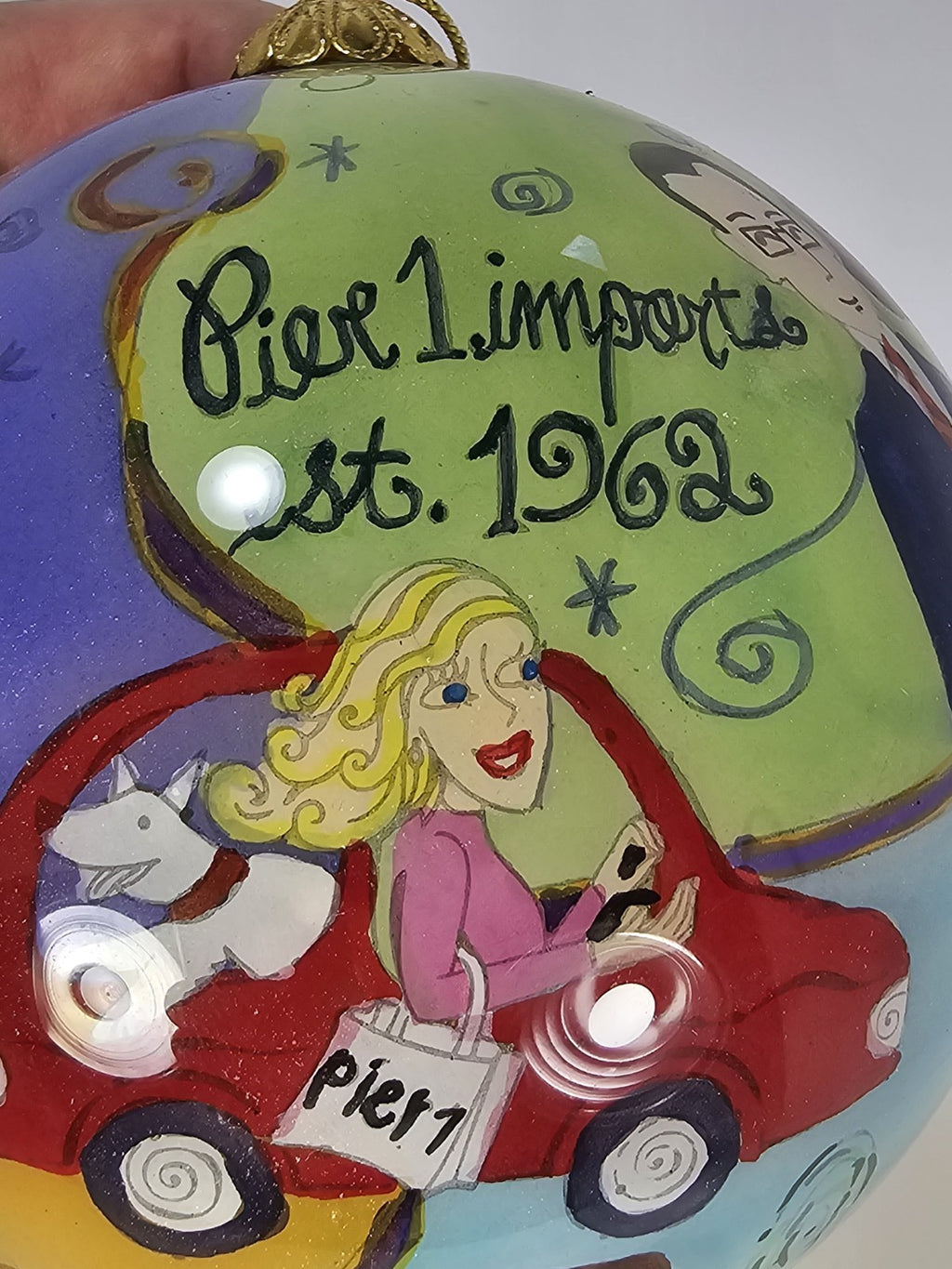 Pier 1 Imports Li Bien Toy Store Handpainted Glass Christmas Ornament 2012