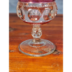 Vintage Amethyst Overlay Hobnail Wine Glass Purple Crystal Goblet