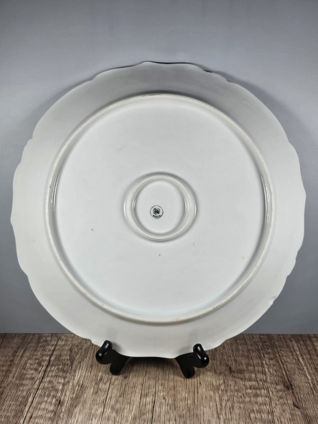 11″ Austria Floral Plate Platter Vintage Porcelain Hand-Painted Gold Trim Rustic