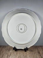 11″ Austria Floral Plate Platter Vintage Porcelain Hand-Painted Gold Trim Rustic