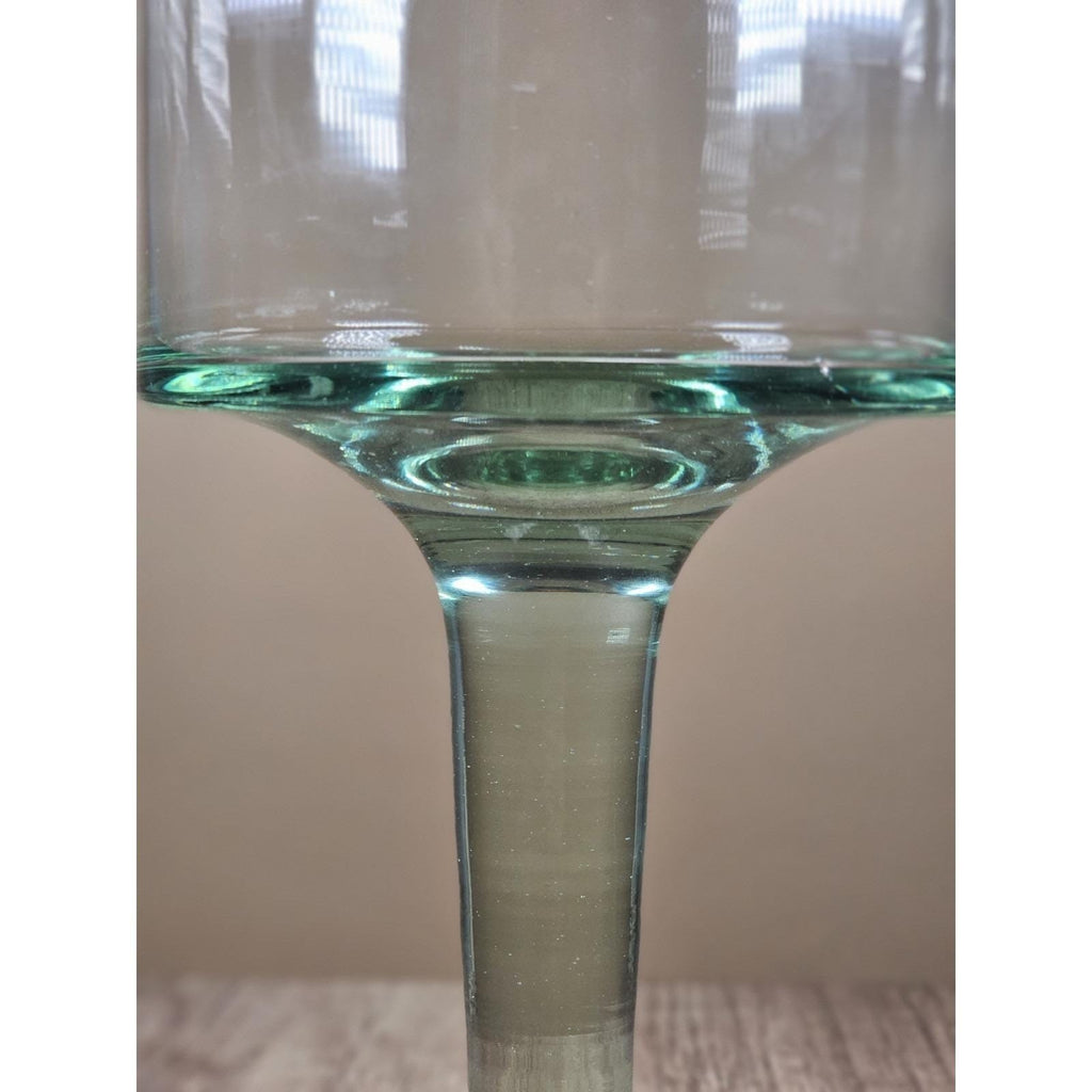 Vintage Glass Hurricane Candle Holder Pedestal Vase Clear Glass