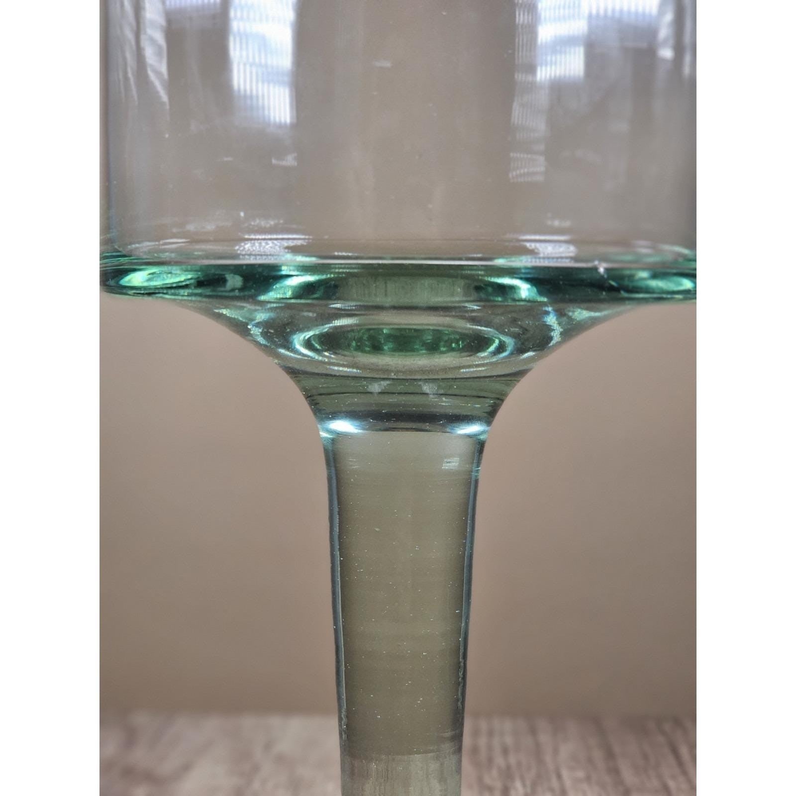 Vintage Glass Hurricane Candle Holder Pedestal Vase Clear Glass