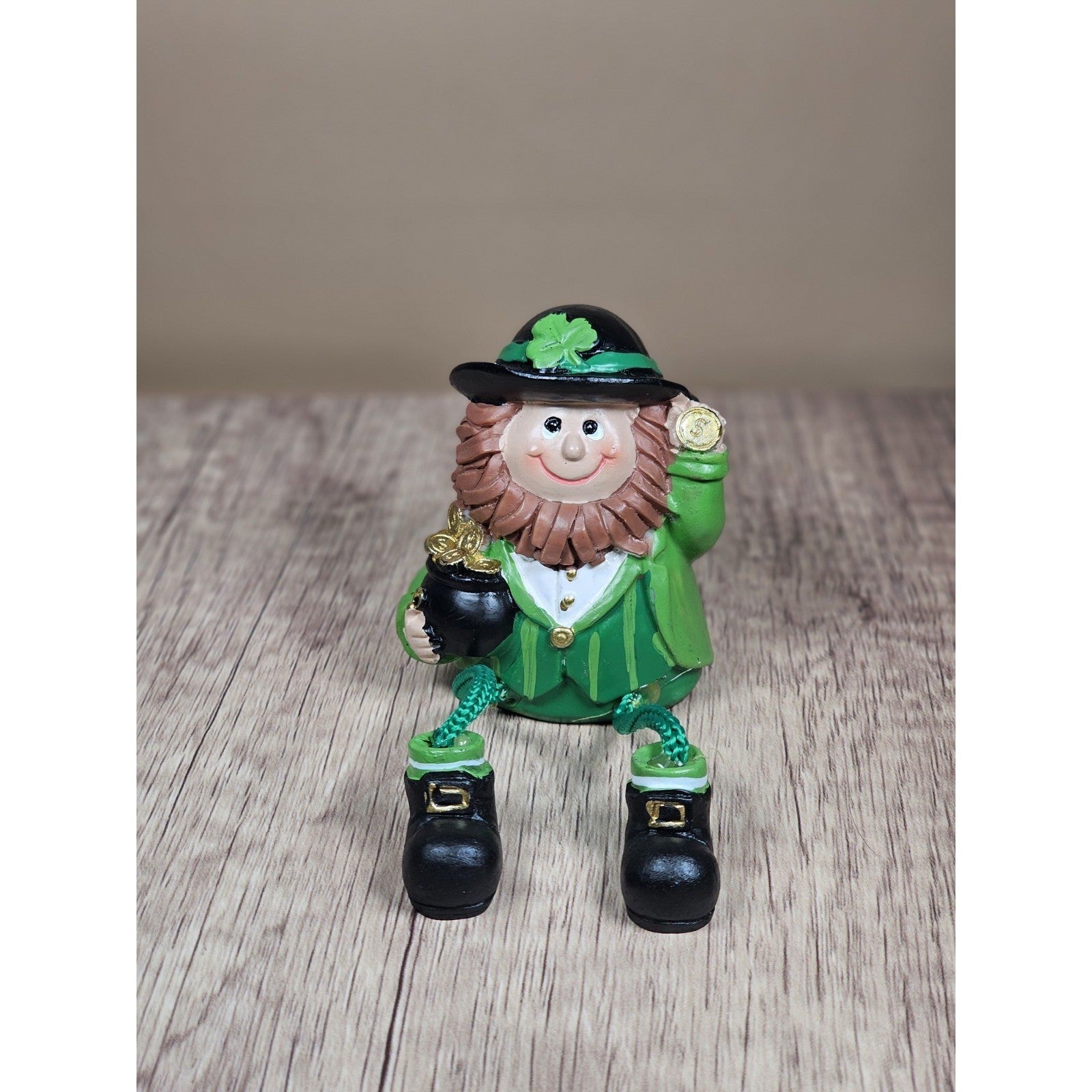 Set of 3 Sitting Leprechauns with Dangling Legs St Patricks Day Decor
