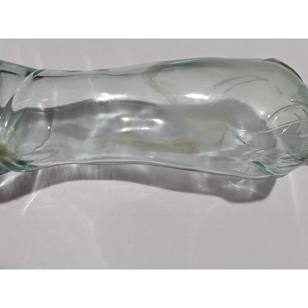 Vintage Vetreria Etrusca Green Glass Bottles Pair Italian 1960s