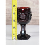 Vintage Avon Cape Cod Ruby Red Wine Goblet Victorian Pressed Glass