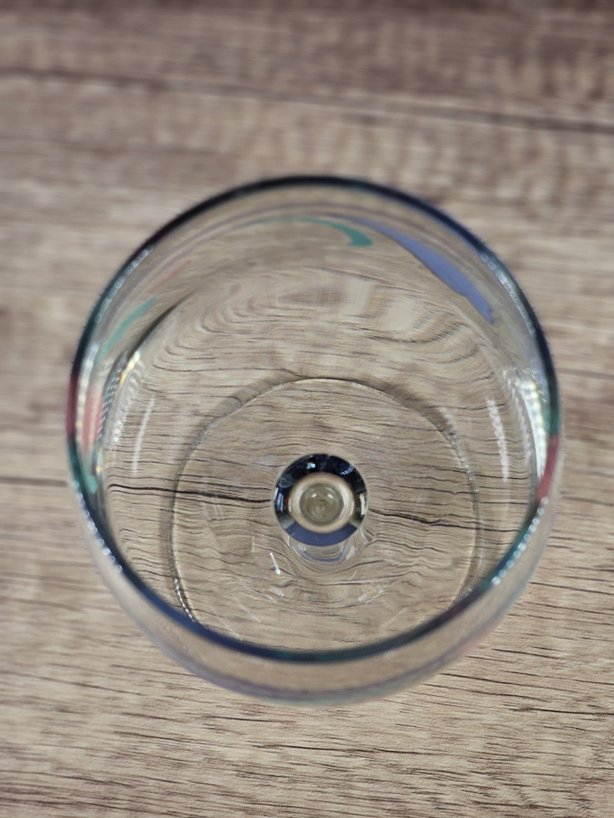 Lenox Poppies On Blue Goblet 10oz Wine Glass With Floral Decal Stemware USA