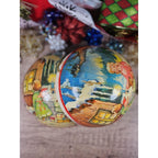 Vintage German Paper Mache Christmas Ball Ornament Candy Container