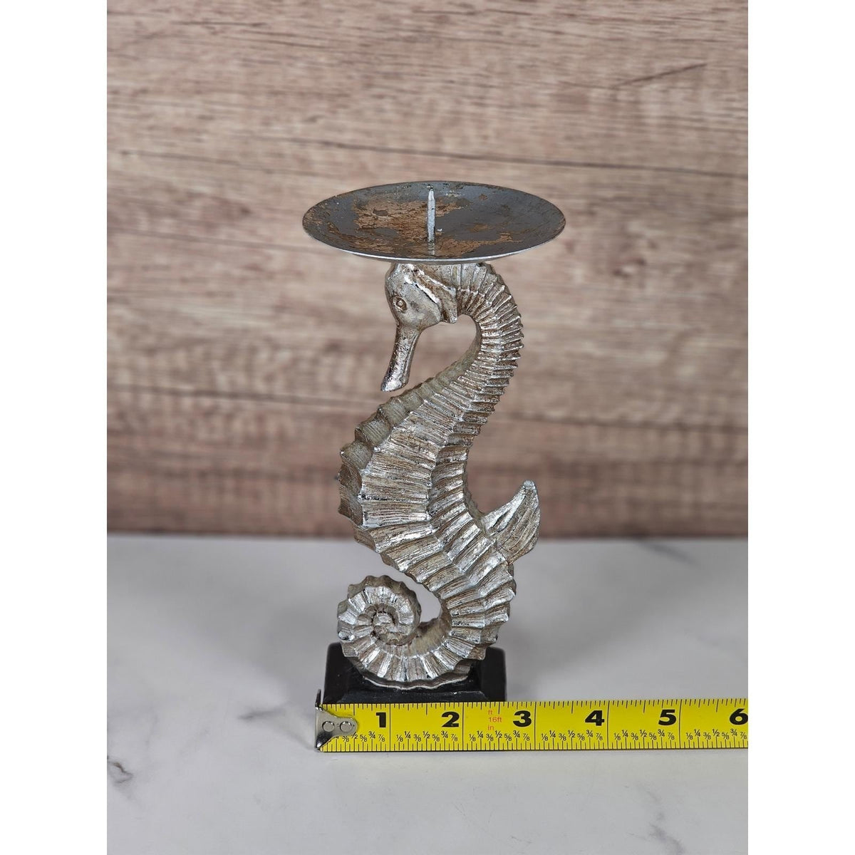 Vintage Seahorse Metal Holder Coastal Nautical Decor Silver
