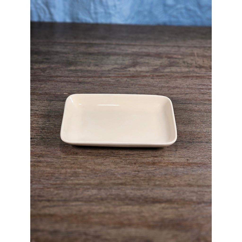 Old Pottery Company Rectangular Dish 7x5 Cream Stoneware Tray