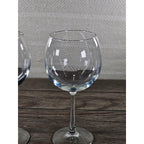 Vintage Clear Bowl Wine Glasses Set of 2 Stemware 8.5" Tall