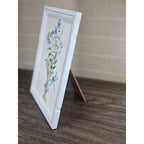 Textured Botanical Print Framed Wall or Tabletop Floral Decor