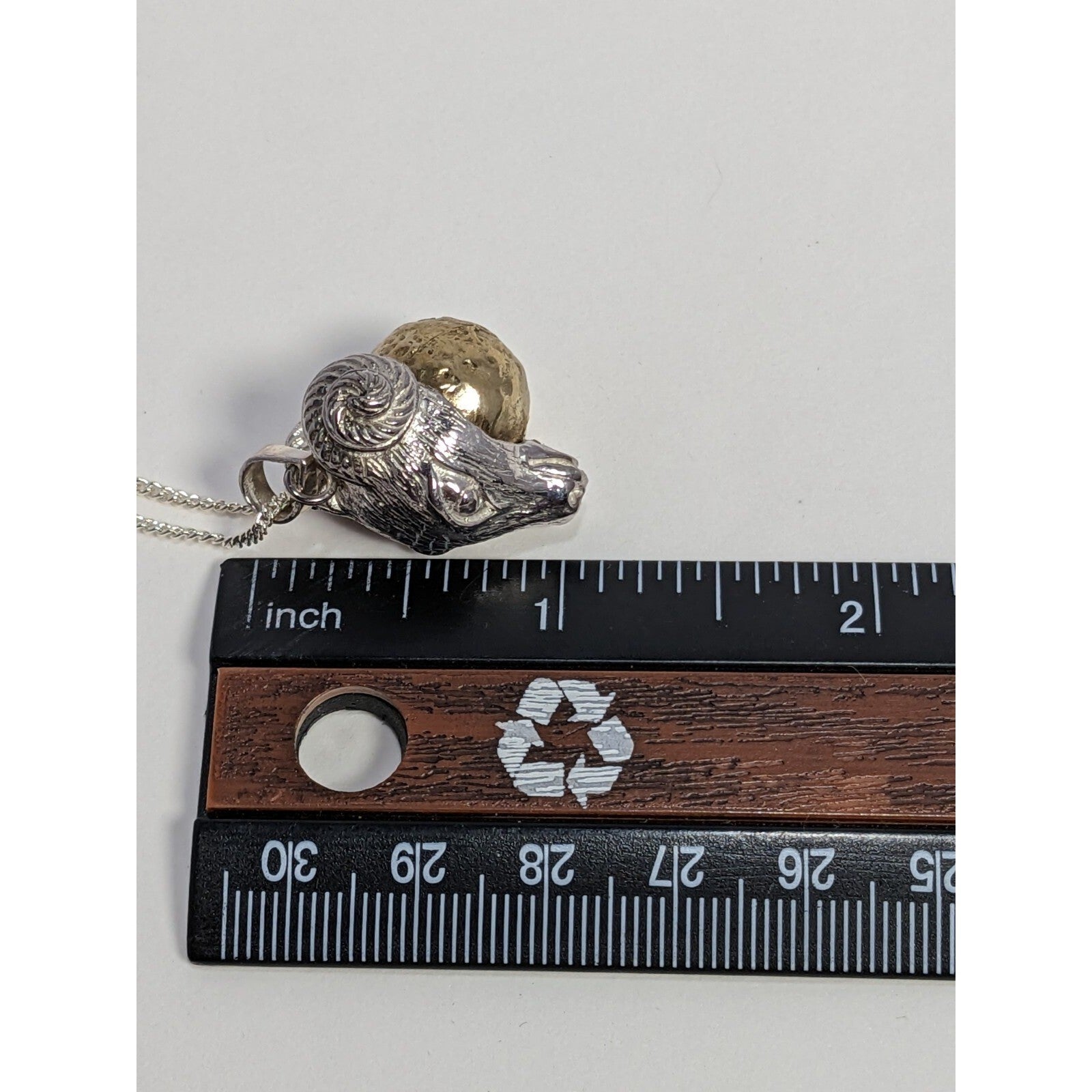 Sterling Silver Aries Zodiac Harmony Ball Pendant Necklace 18 Inch