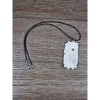 Vintage Buffalo Bone Carved Pendant Necklace Native Style 2.5 Inch