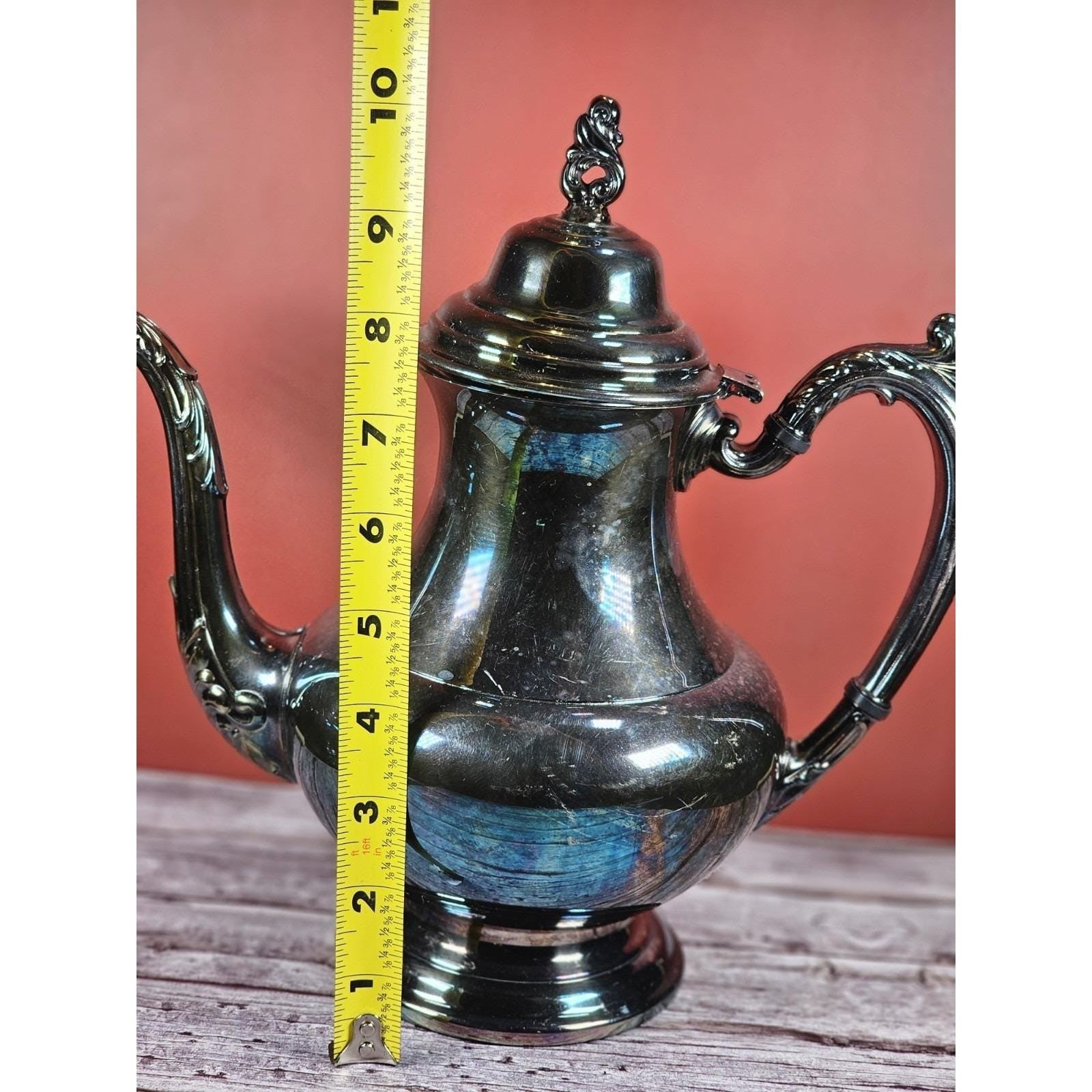 Vintage Oneida Silver Plated Teapot with Hinged Lid | 9" Classic Tea Server