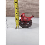 Cardinal Bird Salt Pepper Shakers Nest Set Ceramic Vintage