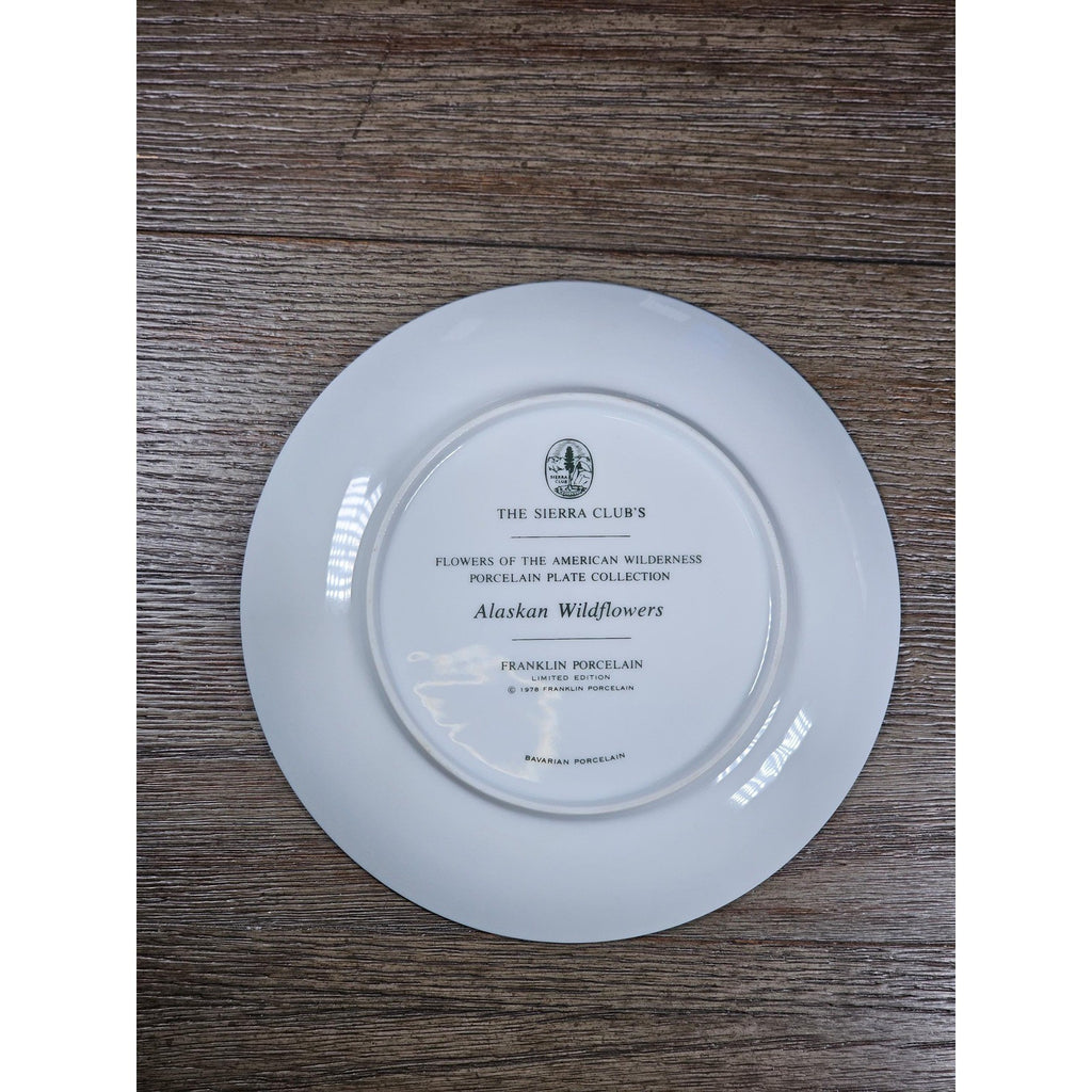1978 Alaskan Wildflowers Plate Franklin Porcelain Sierra Club