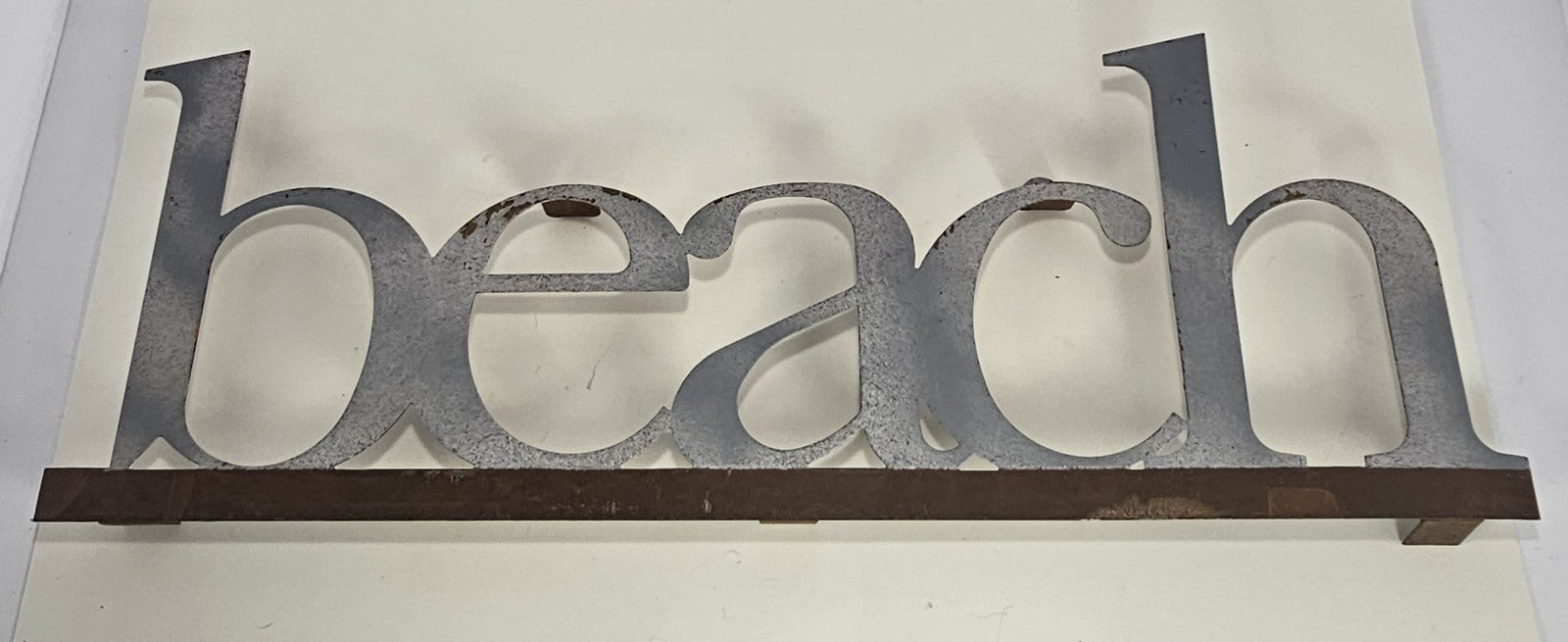 Pop-Out Metal “BEACH” Rustic Wall Art Sign | Coastal Farmhouse Beachhouse Decor
