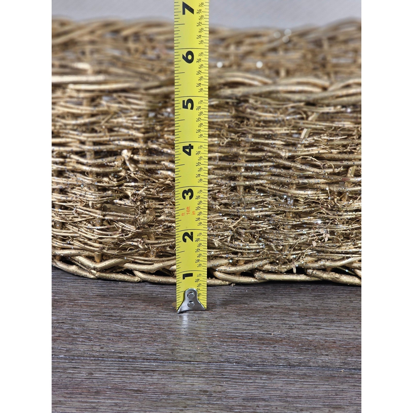 Vintage Glittered Wire Deer Basket with Handle – Rustic Holiday Decor