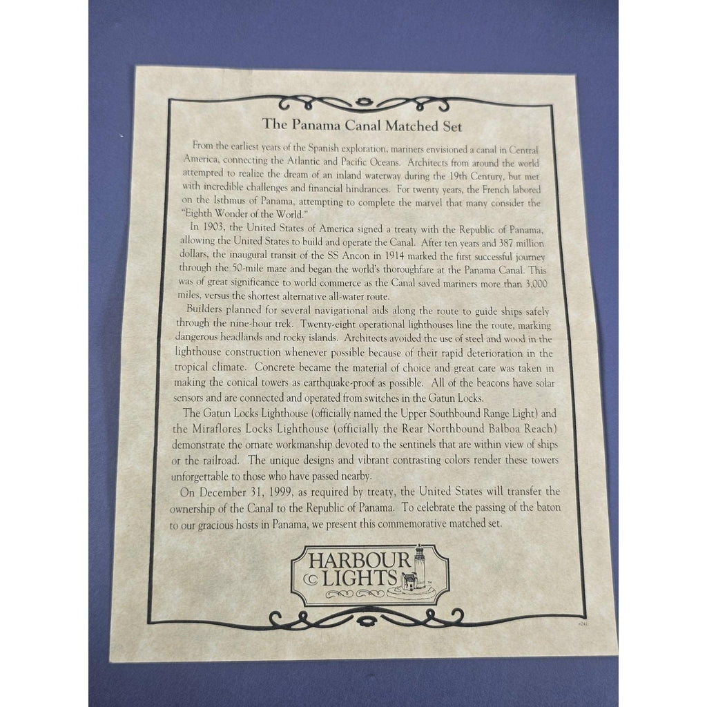 Harbour Lights Panama Canal Lighthouse Set of 2 Limited Edition