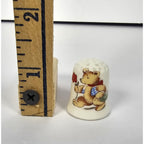 Vintage Porcelain Teddy Bear Thimble Picnic Bear