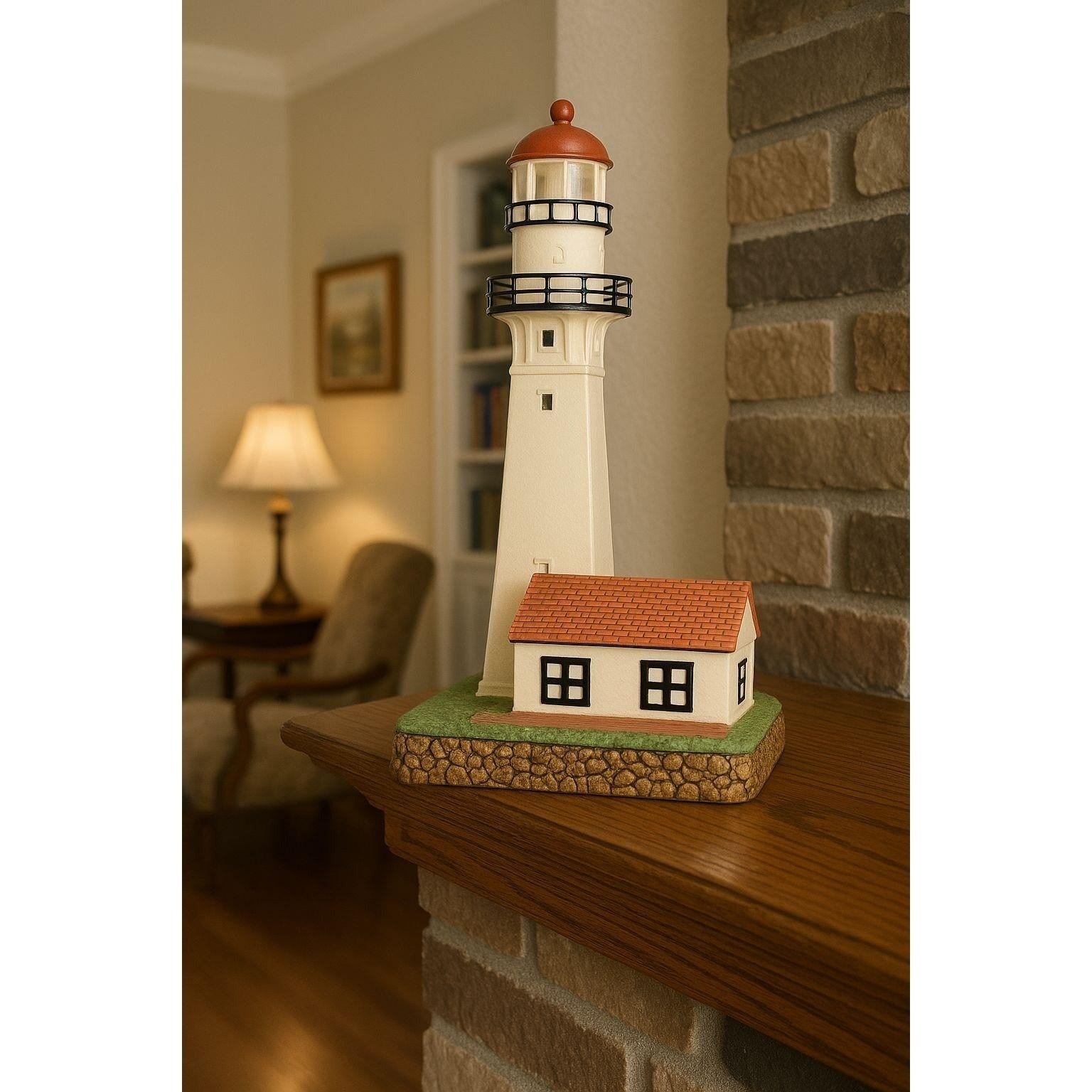 Lefton Diamond Head Hawaii Lighthouse Ceramic Figurine Signed 1999