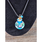 Glass Vial Pendant Necklace with Cork Stopper on Black Cord