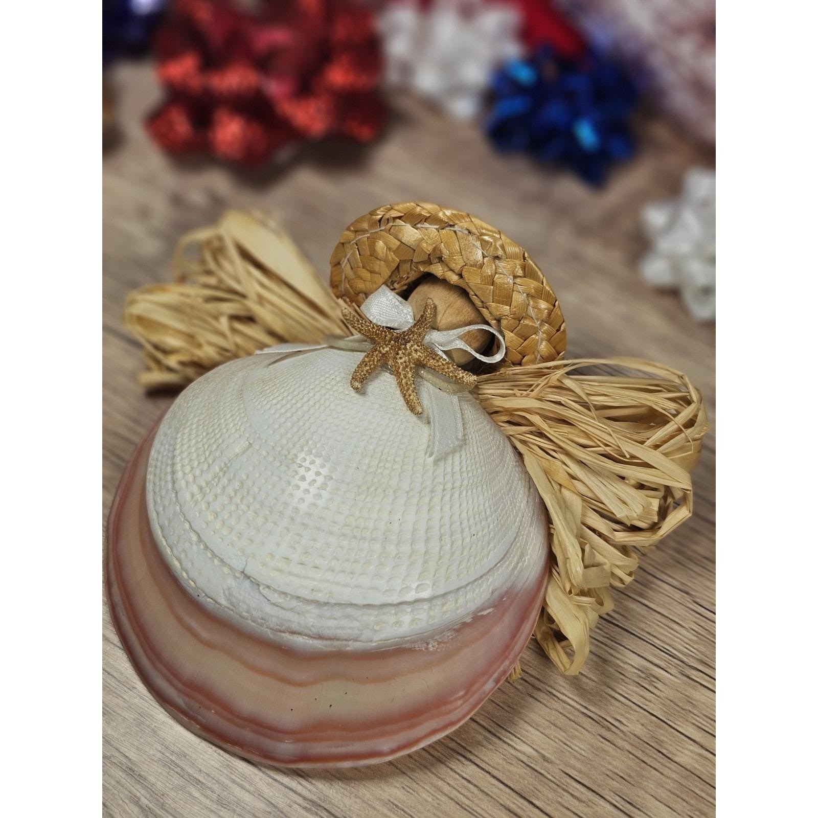 Sea Shell Angel Ornament Coastal Beach Decor Starfish Accent