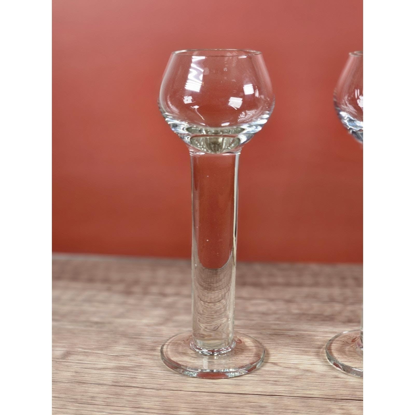 Vintage Crystal Liqueur Shot Glasses Set of 3 Pillar Stem Barware