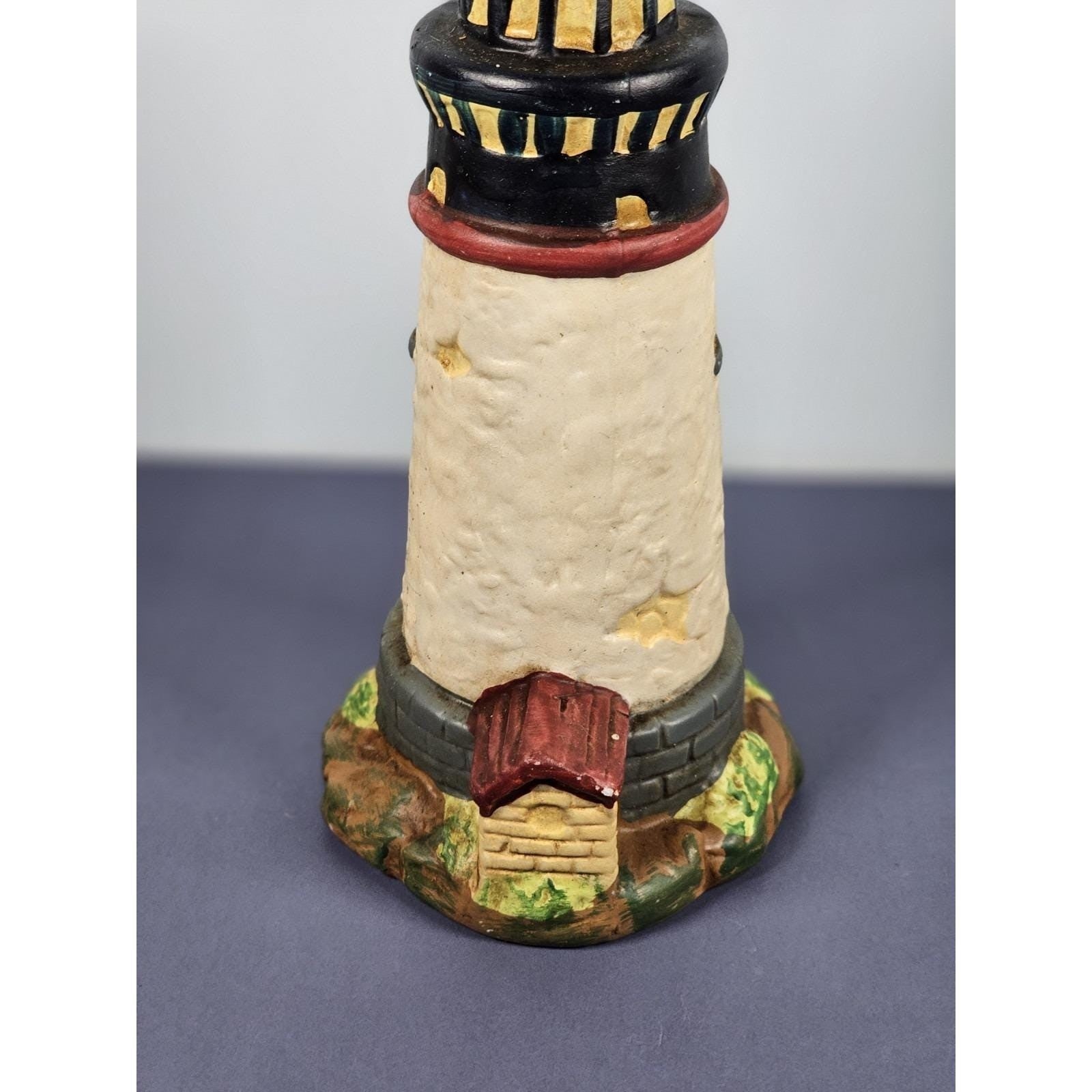 KS Collection Lighthouse Figurine Blue Brick Base Coastal Decor