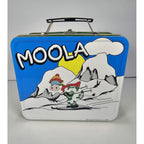 Vintage Moola the Cow Metal Lunch Box Green Blue