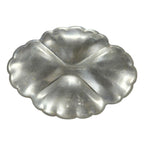 Vintage Forman Etched Aluminum Tray Oval Floral Sectioned Serving Tray 9.5"
