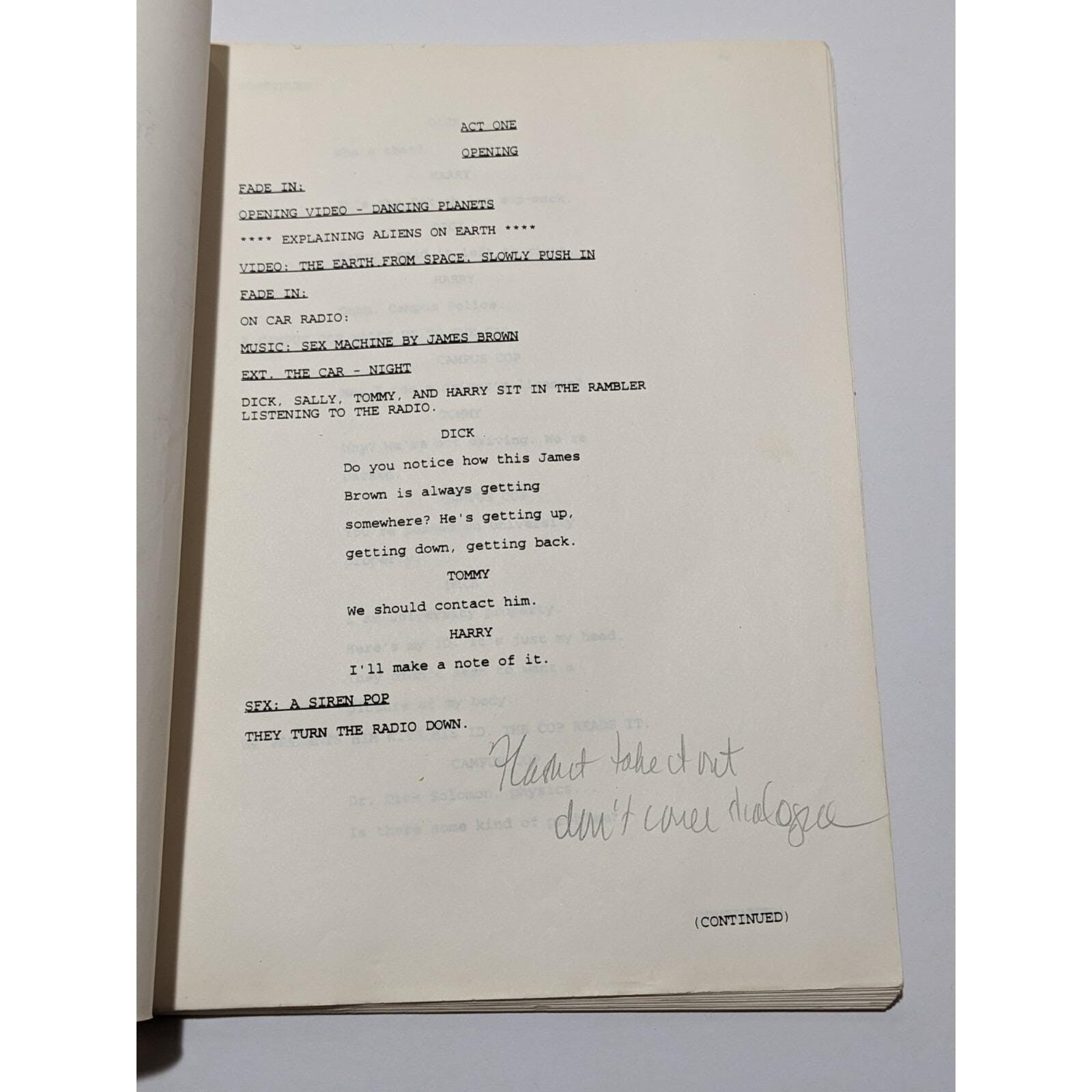 Vintage 3rd Rock from the Sun Script First Draft 1995 TV Memorabilia