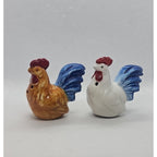 Vintage Rooster Salt Pepper Shakers Ceramic Farmhouse Set
