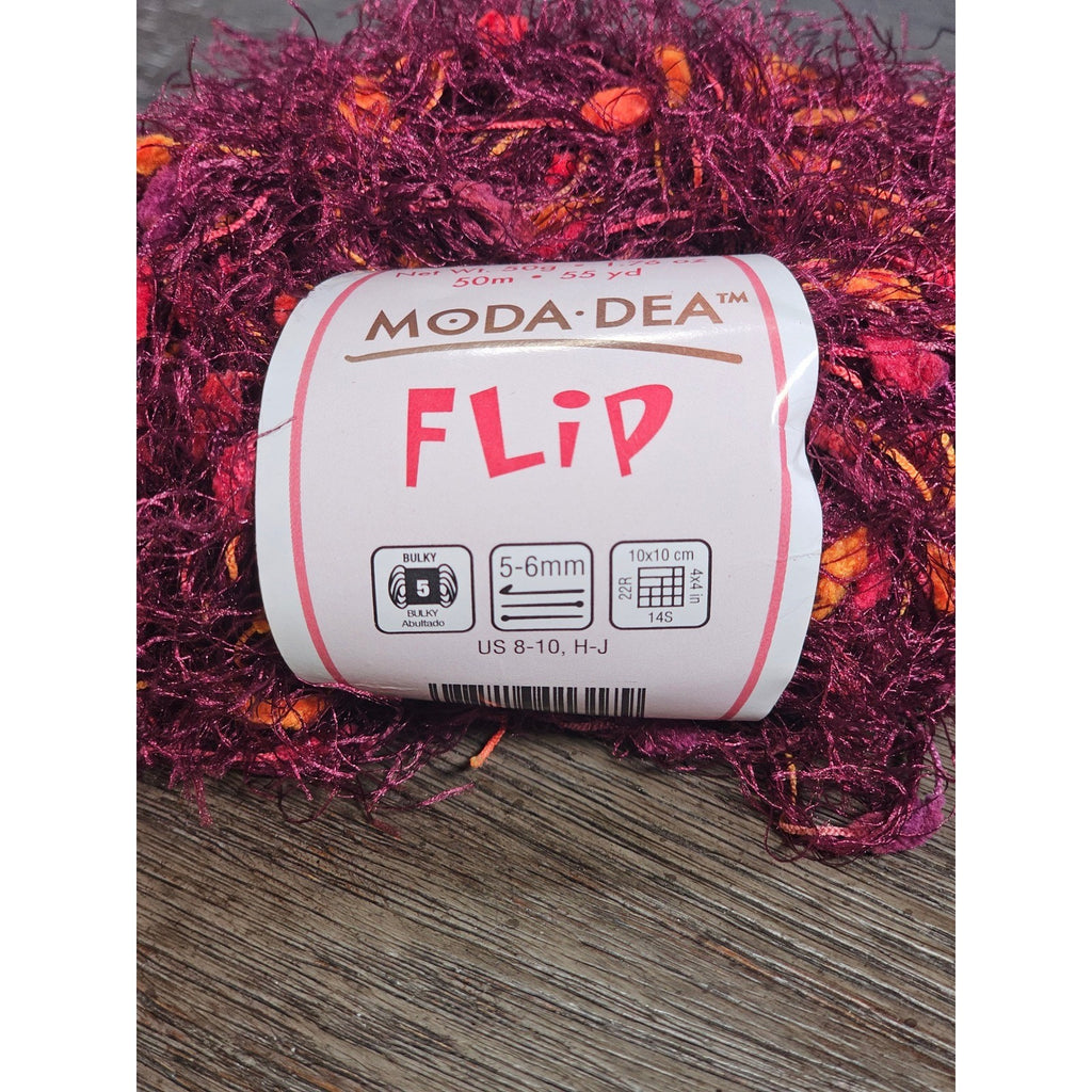 Moda Dea Flip Yarn Claret 9366 Novelty Eyelash Yarn 50g 55 Yards
