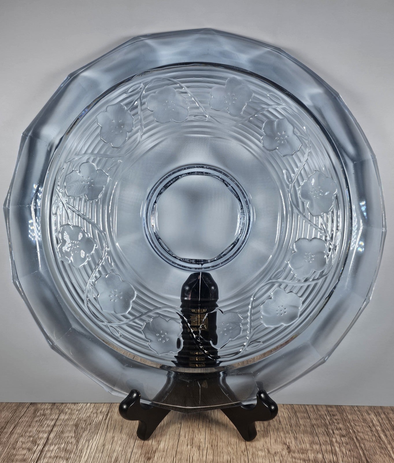 Vintage Anchor Hocking Blue Chip and Dip Plate