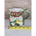 Vintage Fitz & Floyd Herb Garden Figural Asparagus Pitcher Mug  Lidded Box