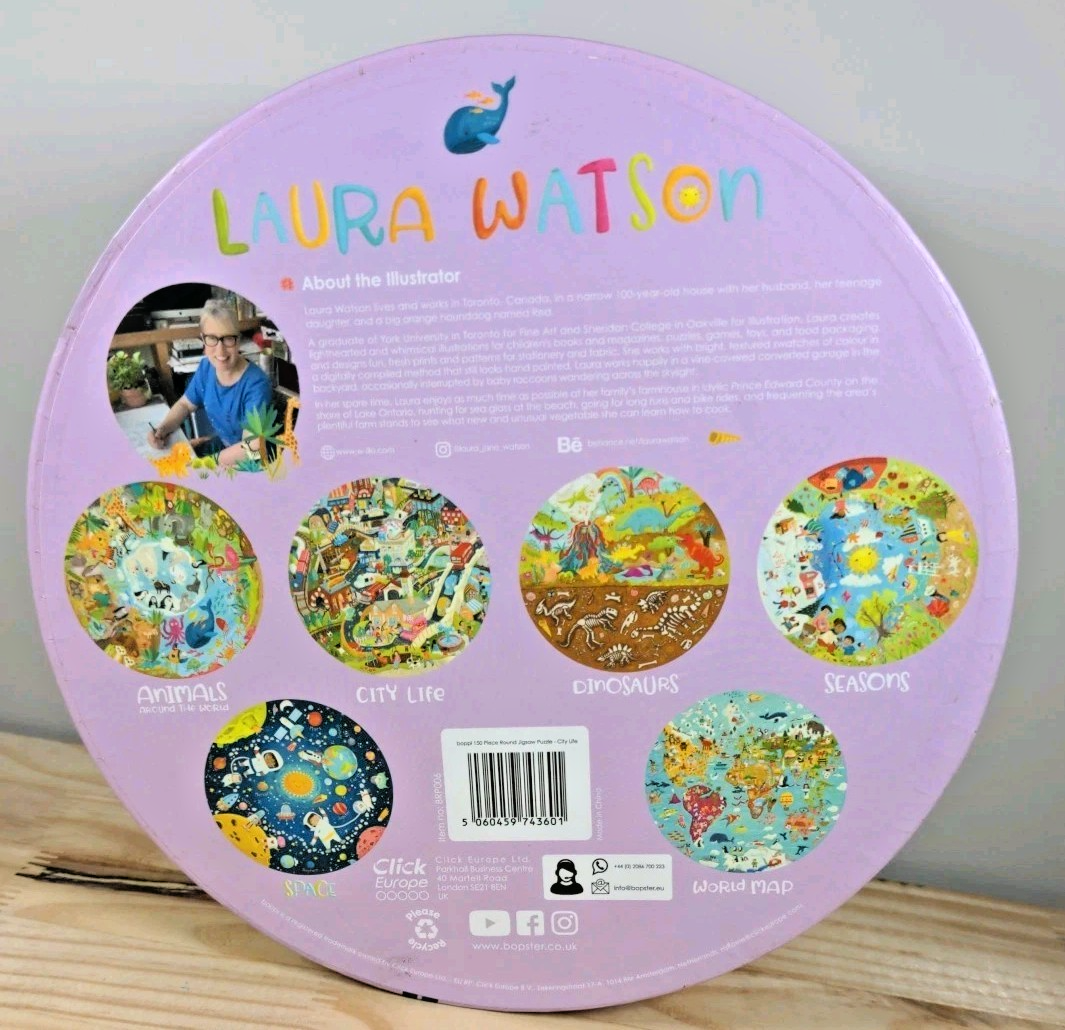 Boppi Kids 150-Piece City Life Round Jigsaw Puzzle — Complete, Used