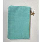 IPSY Turquoise Glam Bag Wave Texture Starfish Zipper Makeup Pouch