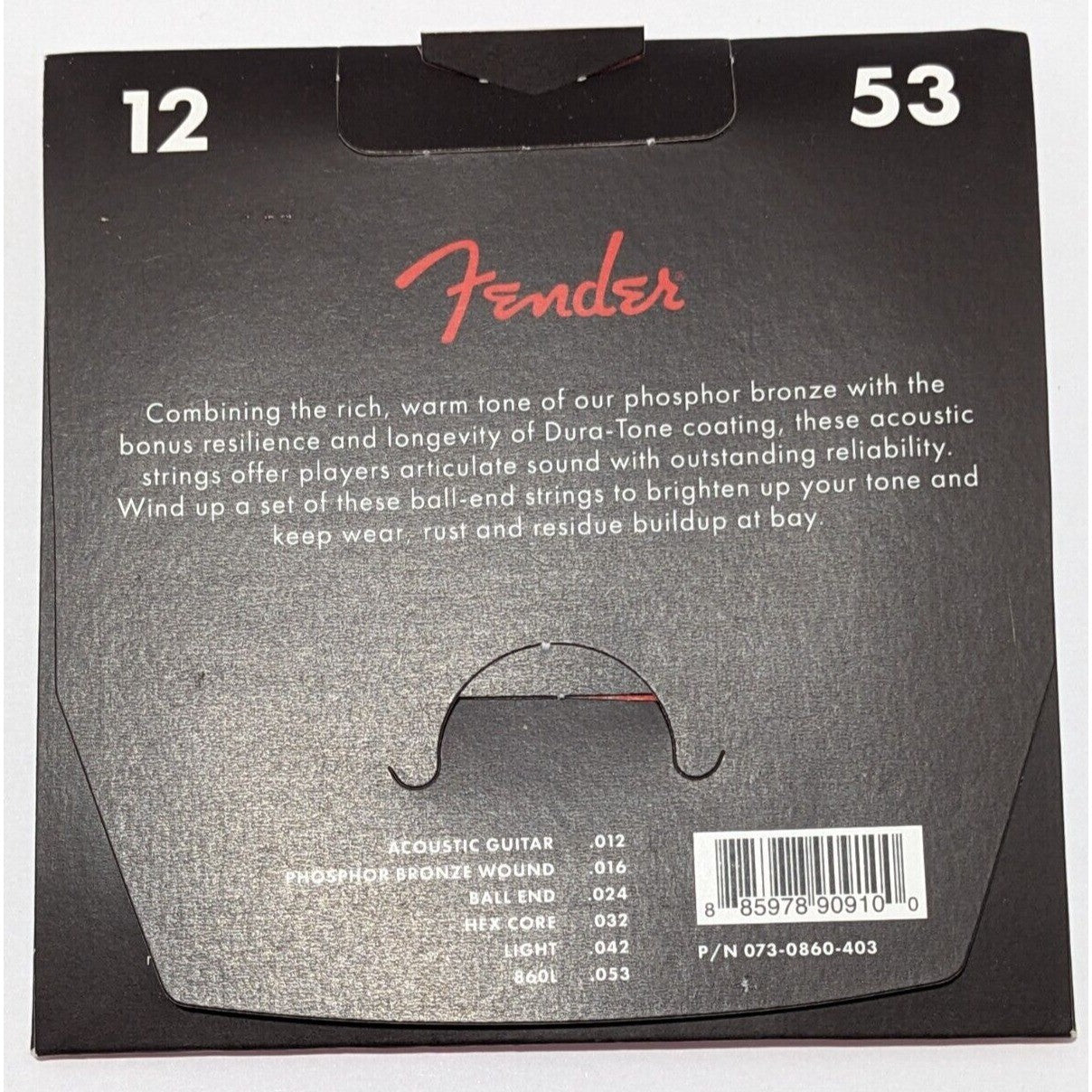 Lot of 2 Fender Dura-Tone Phosphor Bronze Acoustic Guitar Strings 12-53