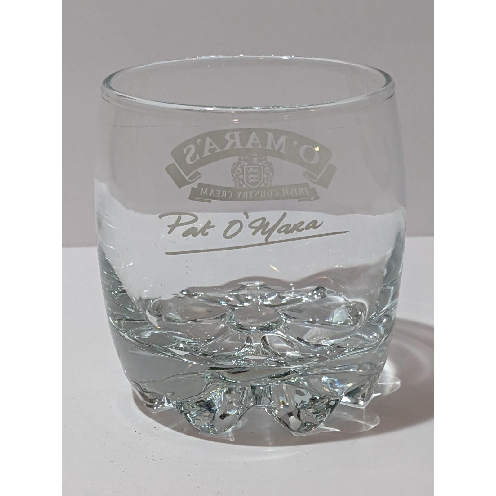 Vintage OMara Irish Country Cream Glass Etched Logo Cocktail Glass