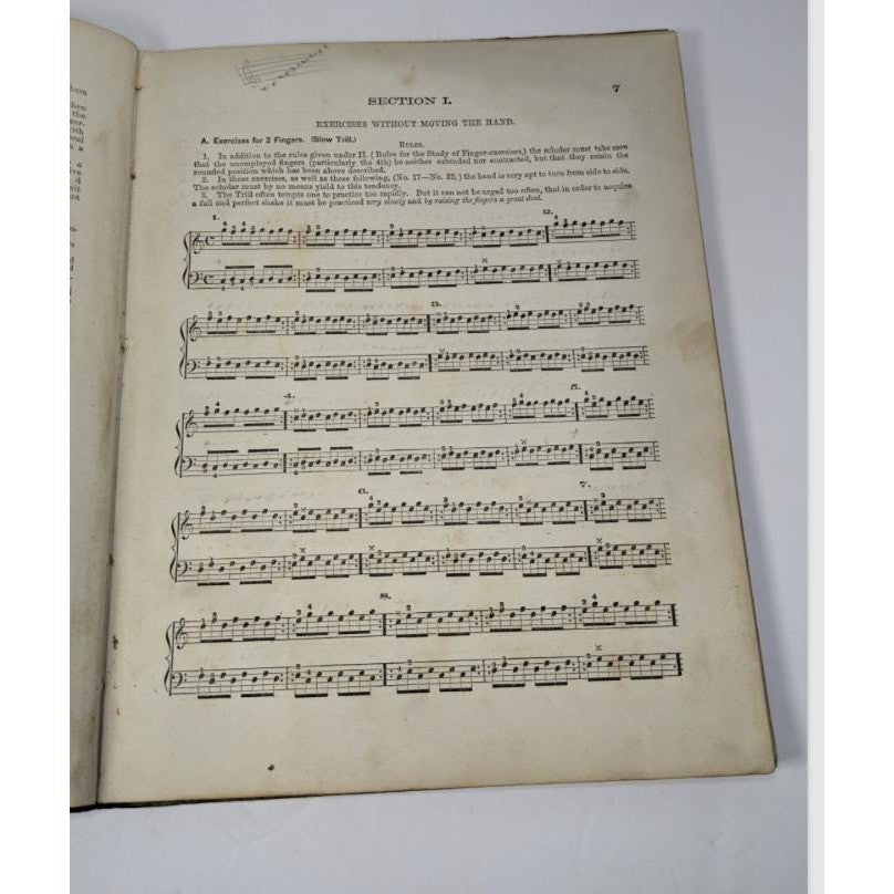 Antique 1865 Technical Studies for the Piano Forte Music Book
