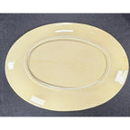 Vintage Floral Oval Serving Platter Yellow Pink Rose Ceramic 16x12