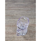 Vintage Cut Glass Mini Creamer Pitcher Starburst Swirl Chipped Rim 2.3in